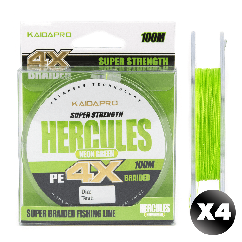Плетенка Kaida Hercules PE4X Neon Green (100м)