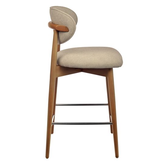 Стул полубарный Lucas 3 латте букле ножки цвета орех