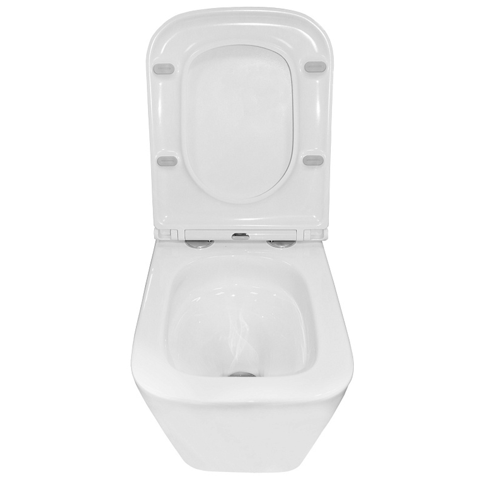 Унитаз подвесной Azario Teramo 340х490х350 безободковый, система слива "Скрытое торнадо", в комплекте с сиденьем микролифт (AZ-0052-UQ3)