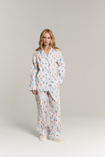 Костюм двойка из сатина с лыжниками - размер S-M