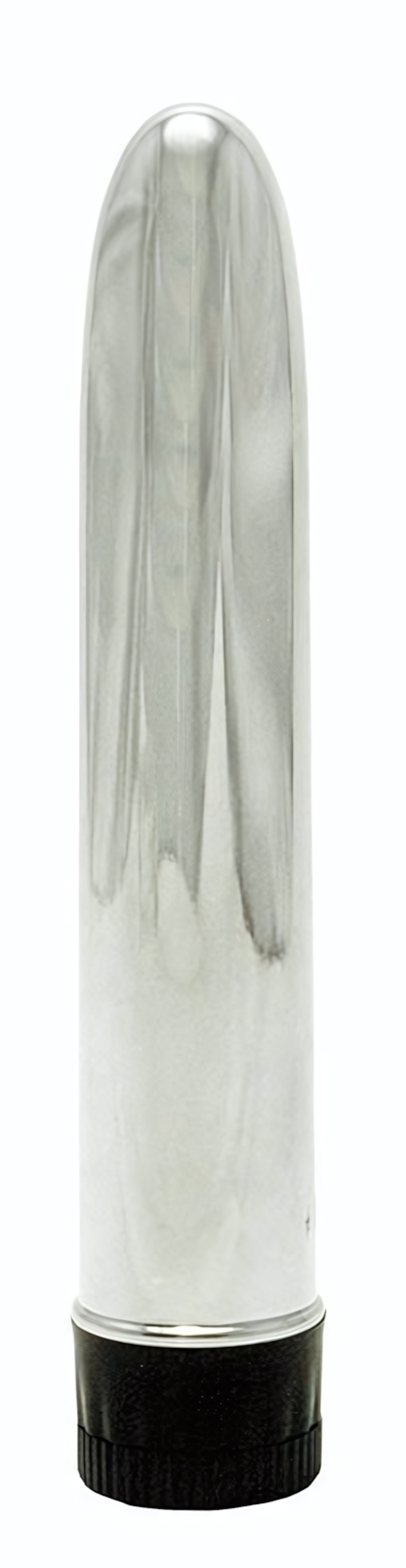 Серебристый вибратор TOTAL SILVER - 17 см. (Цвет: серебро)