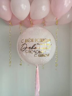 Набор гелиевых шаров стеклянный шар розовый/золото №3247