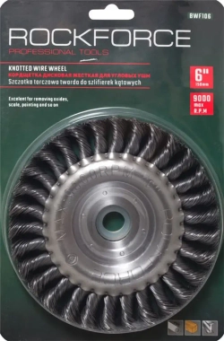 Кордщетка дисковая стальная витая для УШМ 150мм, в блистере RockForce##Rock FORCE RF-BWF106