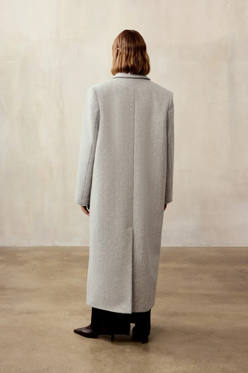 Пальто с двойными лацканами (((Двойные стандарты))), серое