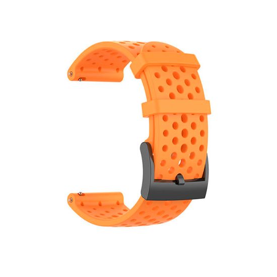 Силиконовый дышащий ремешок Suunto 24 mm для 9 / 9 Baro / 7 / D5 / Spartan Sport быстросъемный (Athletic 1) короткий (Оранжевый)