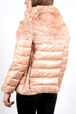 Куртка DIEGO M 406 бежевая розовым, кролик