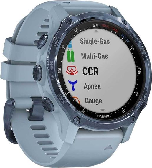 Умные часы - дайвинг компьютер Garmin Descent MK2s голубой корпус c силиконовым ремешком цвета морской пены