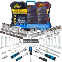 Набор инструментов 216пр. 1/4'', 3/8'', 1/2''(6гр.) KINGTUL KT-38841 EURO