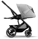 Коляска 3 в 1 Cybex Balios S Lux BLK и автокресло Aton B2 i-Size Volcano Black с базой isofix Base One Lava Grey с дождевиком