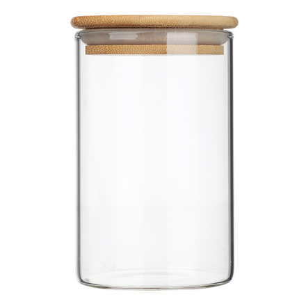 Банка для сыпучих продуктов, стекло, бамбук.крышка, 300мл