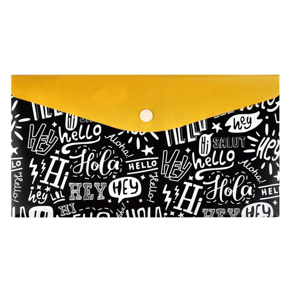 Папка д/документов на кнопке 26x14см 1 отд. "Привет" (Феникс+)