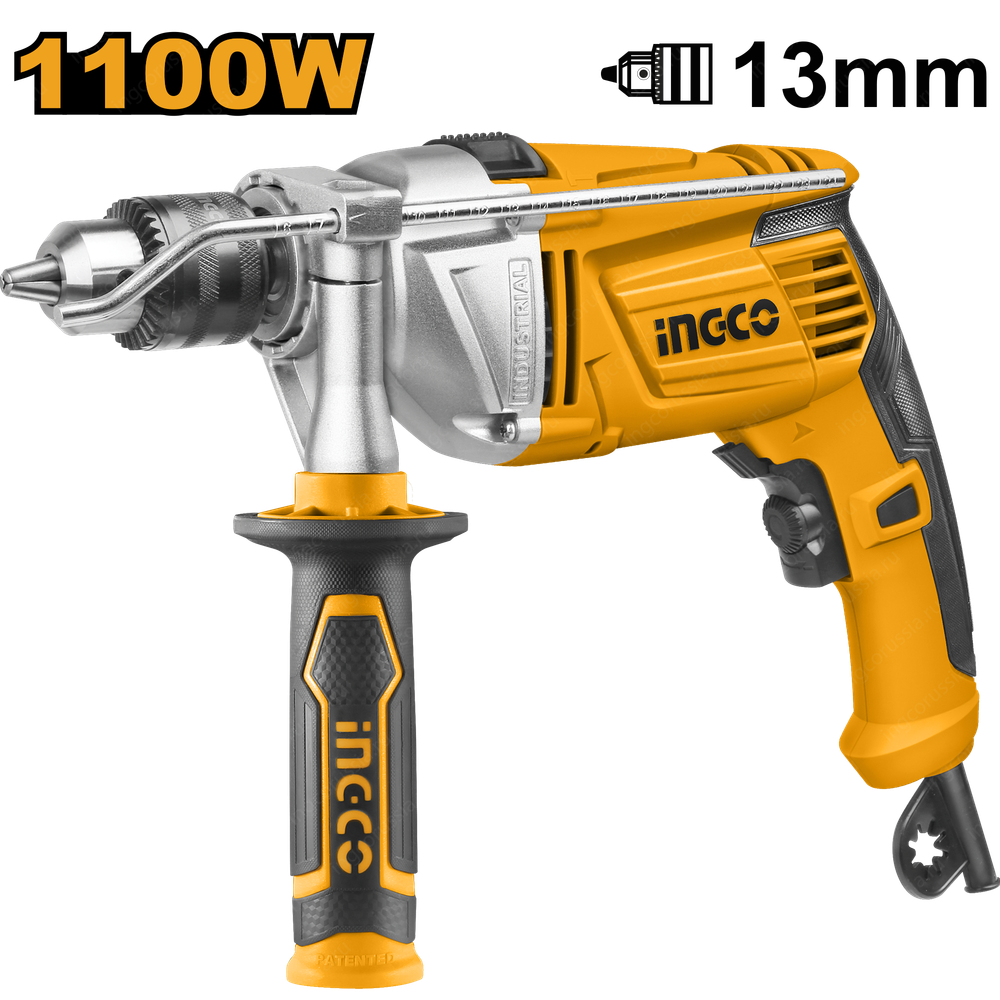 Электрическая дрель ударная 1100Вт 1.5-13 мм INGCO ID11008 INDUSTRIAL