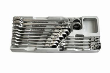 Ключи комбинированные трещоточные с шарниром, набор 13пр. Rock FORCE RF-T51310F  RF-T51310F