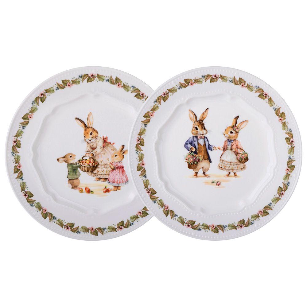 НАБОР ТАРЕЛОК ЗАКУСОЧНЫХ LEFARD 2 ШТ. "RABBITS FAMILY" 20,5 СМ