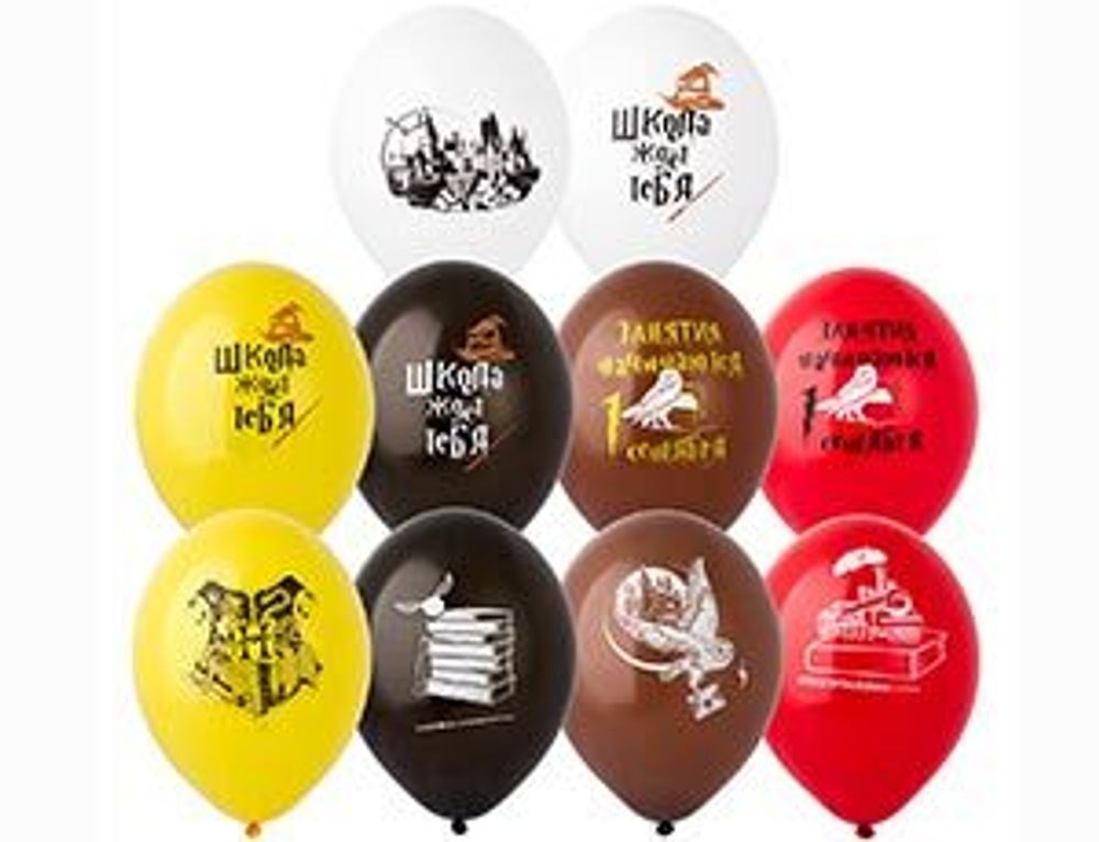 Шар с рисунком 14" Школа ждет Тебя! 2цв 50шт.