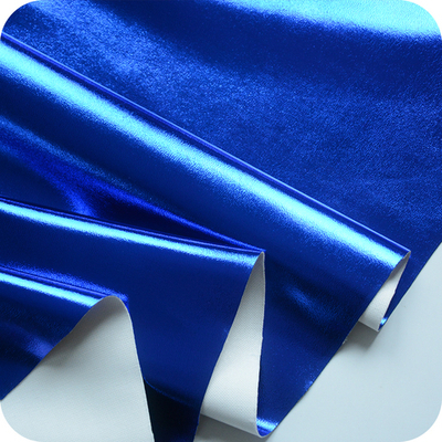 Кожзам металлизированный на тканевой основе, цвет синий