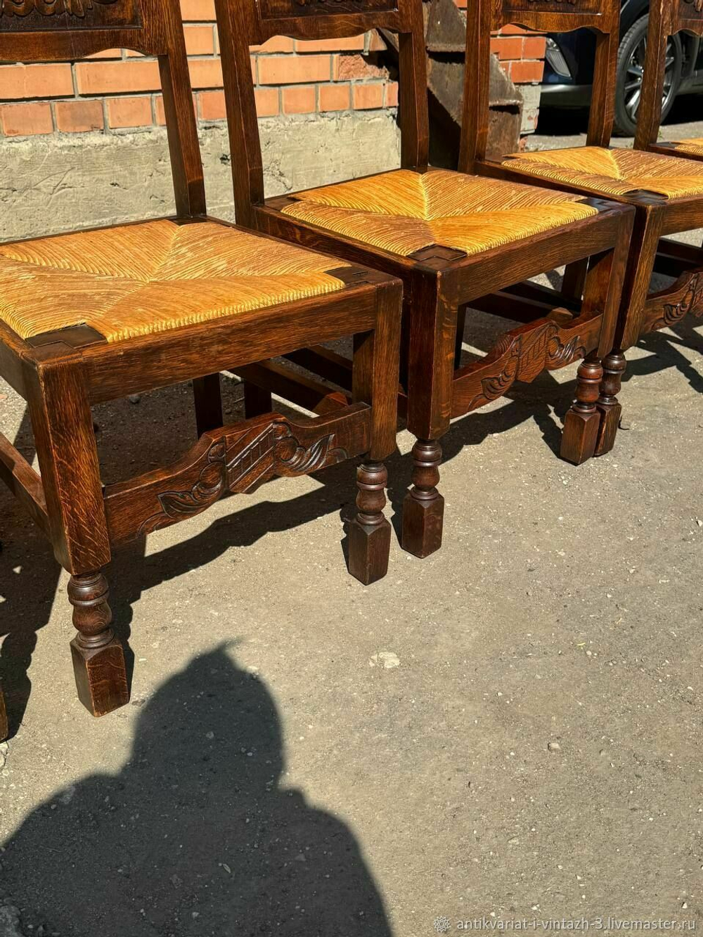 Старинные стулья 5 шт с ротангом