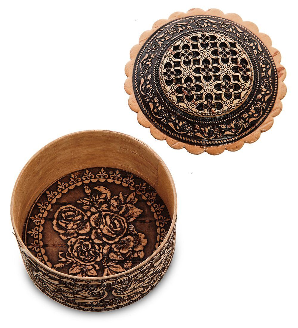 Народные промыслы BST-142/ 2 Шкатулка резная (береста)