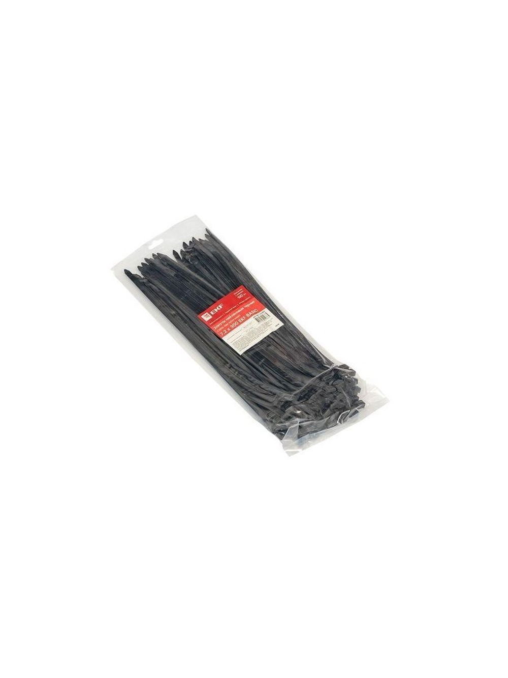 Хомут кабельный 7.2х300 нейл. черн. (уп.100шт) EKF plc-cb-7.2x300