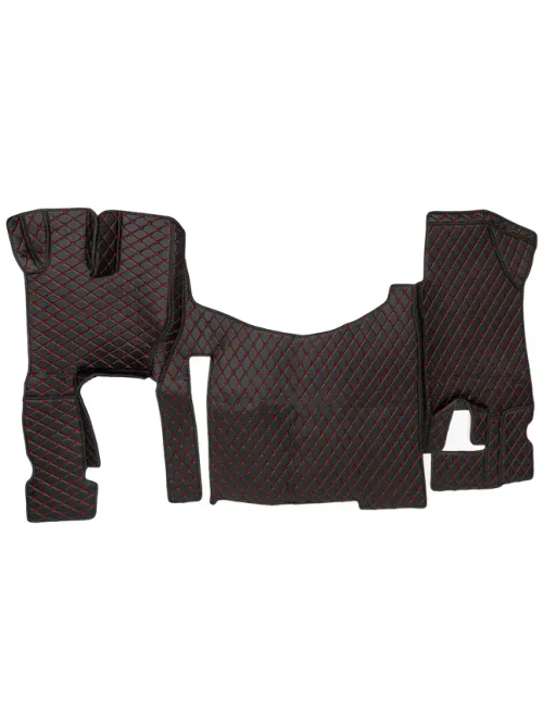 Ковры 3D FOTON Auman (экокожа, черный, красная строчка)