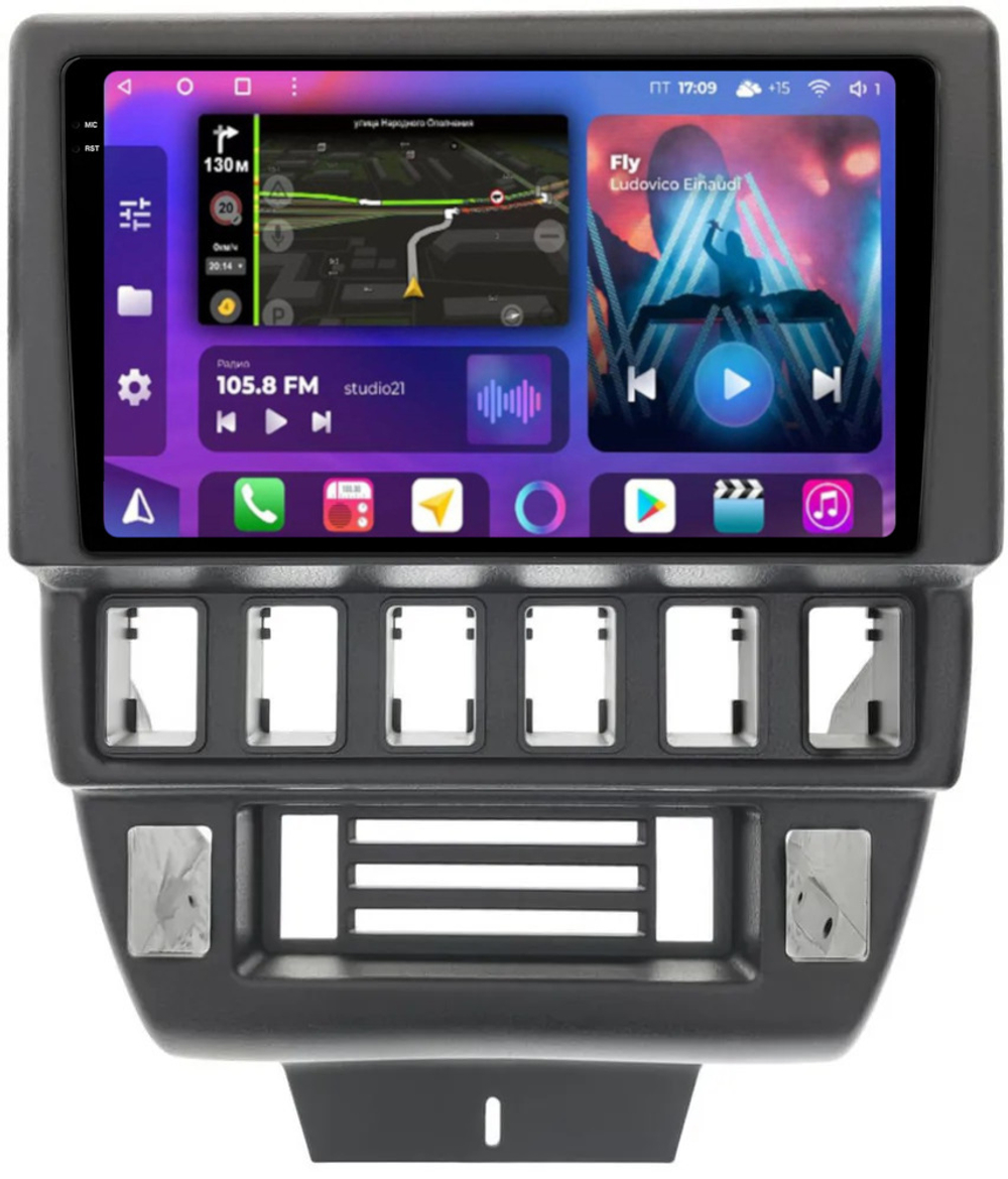 Магнитола для Lada 4x4, Urban, Bronto 1993-2019 - FarCar BM3041M-2K монитор 9.5" 2K QLED на Android 14, TS10, 4+32Гб, CarPlay, 4G SIM-слот