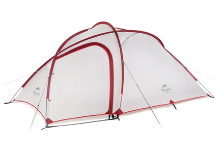 Палатка Naturehike Hiby Si 3-местная, алюминиевый каркас, серо-красная