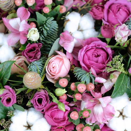 Купить Корзина с пионовидными розами "Империя чувств"