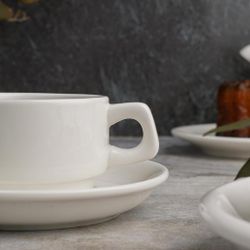 Кофейная пара 100 мл белая фарфор Stackable P.L. Proff Cuisine [6]