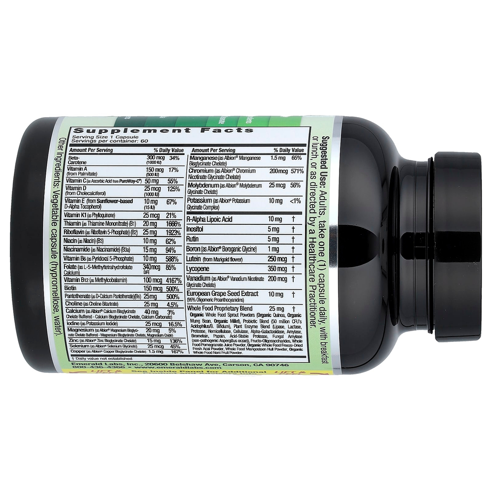 Emerald Laboratories, мультивитамины для мужчин с коферментами, 1 день, 60 растительных капсул