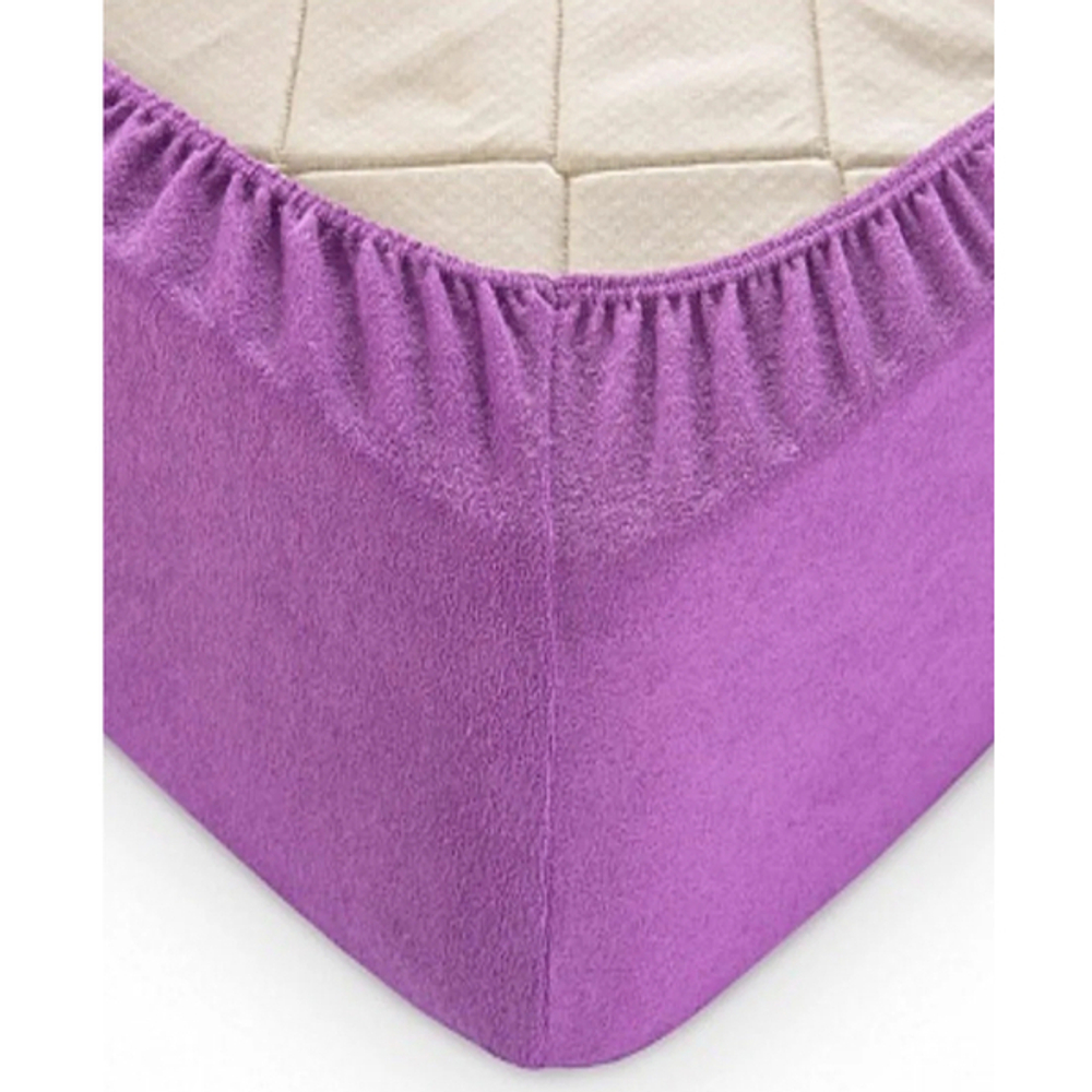 Простыня махра на резинке 180*200*20 Фиолетовый ТГ