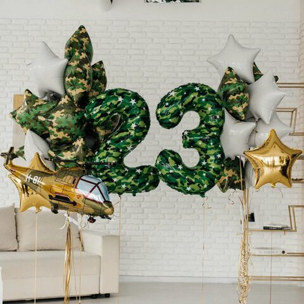 Композиция из воздушных шаров №2 "23февраля"