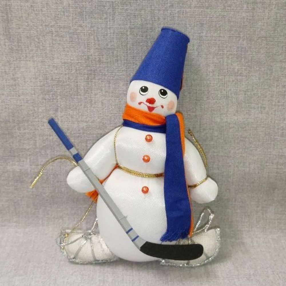 Ёлочная игрушка Снеговик-хоккеист