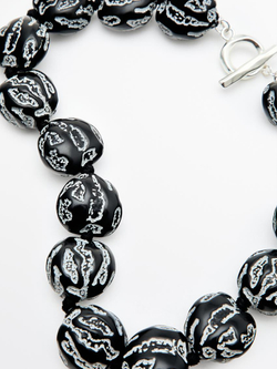 Massimo Dutti Короткое ожерелье с бусинами асимметричной формы, черный