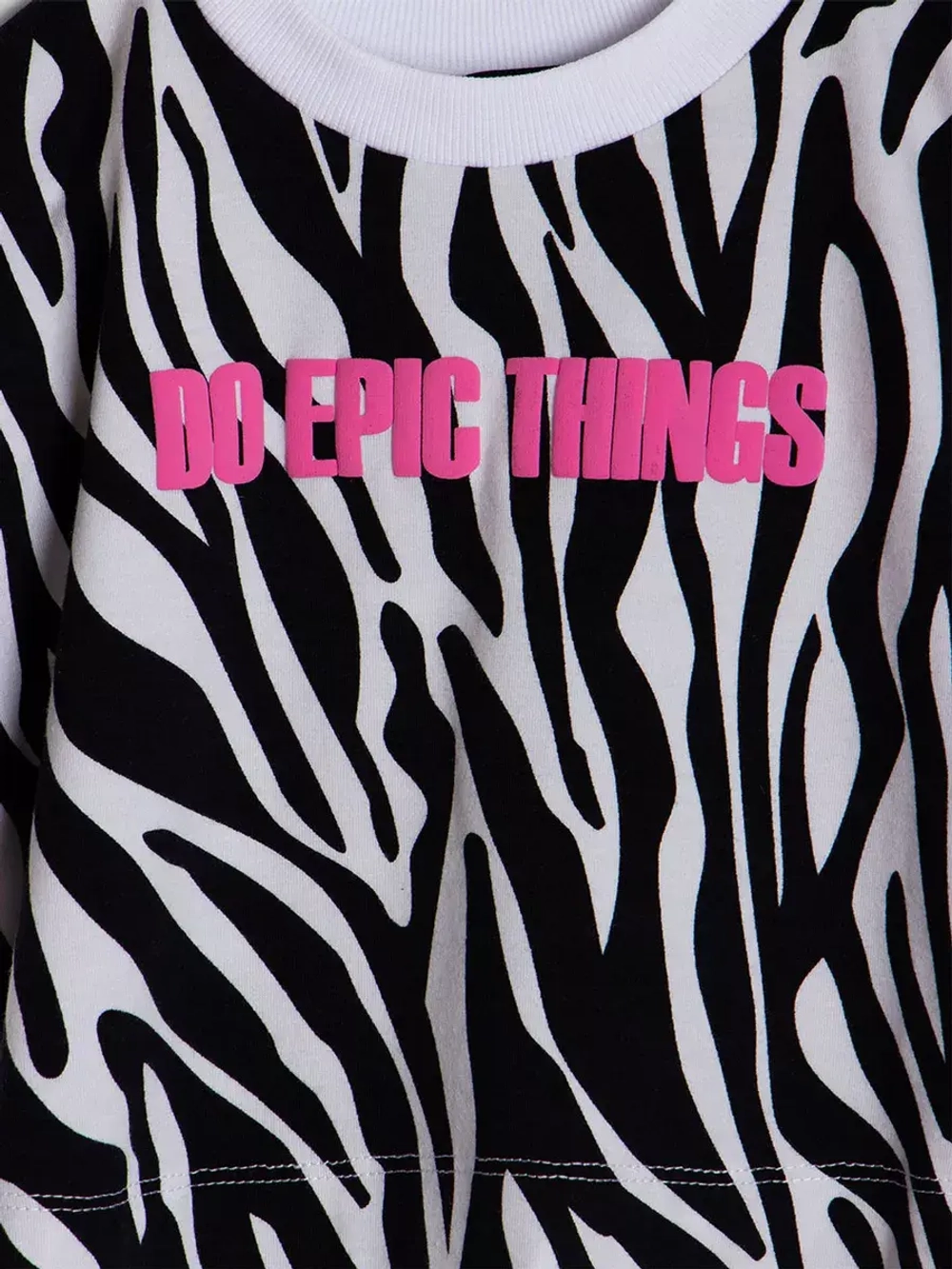 Костюм для девочки с принтом зебра