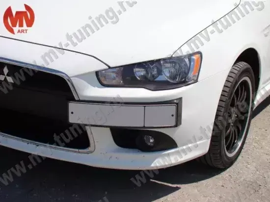 Рамка под номер на передний бампер для Mitsubishi Lancer 10