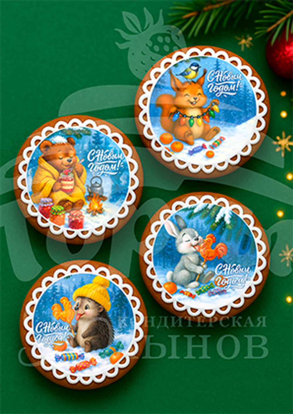 Пряник имбирный с фотопечатью в асс-те (Новый год)