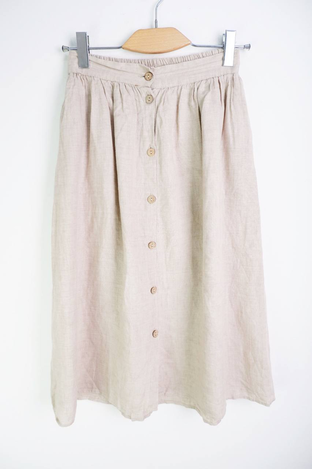 Юбка свободного кроя льняная, визуально 46 размер