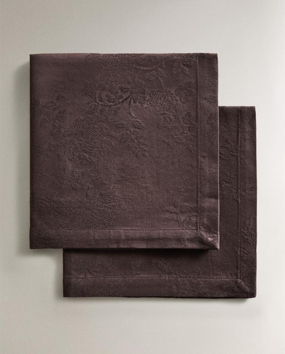 ZARA HOME ЖАККАРДОВАЯ САЛФЕТКАУ (УПАКОВКА ИЗ 2 ШТУК), КОРИЧНЕВЫЙ