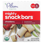 Plum Organics, Mighty Snack Bars®, батончики, клубника, 6 батончиков, 19 г (0,67 унции) каждый