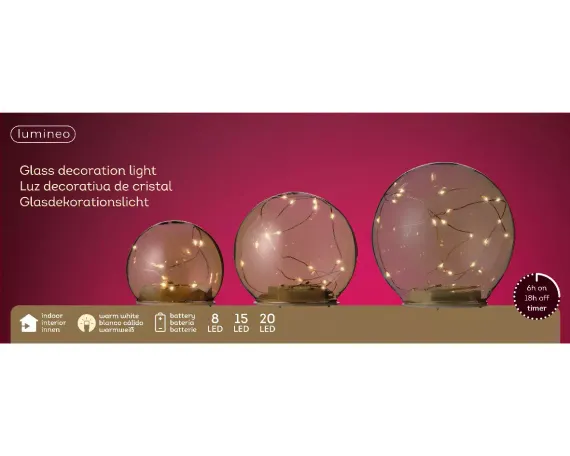 Набор светильников Янтарные капли, 3 шт, на батарейках, янтарный, Kaemingk (486155)