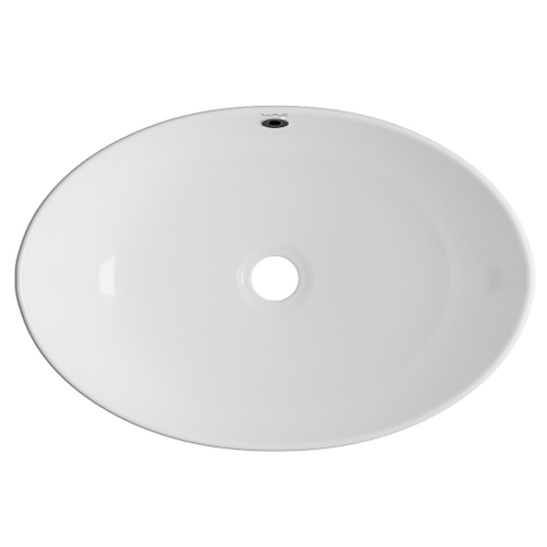 Раковина накладная на столешницу WAVE Star 590*390*195 ш*г*в с переливом,белый,овал