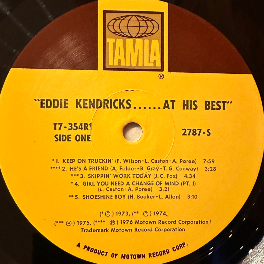 Eddie Kendricks ‎– Eddie Kendricks At His Best (США 1978г.)