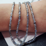 Лабрадор (лабрадорит) огранка, р-р 3.6×2мм, отличная иризация, цена за нить 19 см