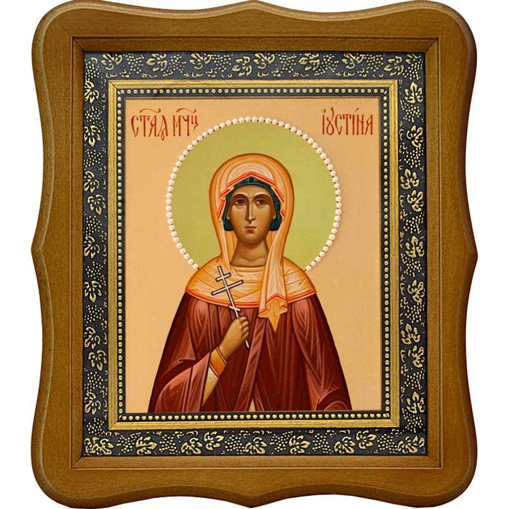 Иустина Антиохийская, Никомидийская (Дамасская) мученица. Икона на холсте.