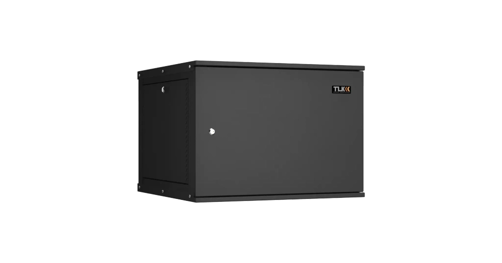 Шкаф настенный 9U, Ш600хГ600, металлическая дверь, цельнометаллические стенки, черный