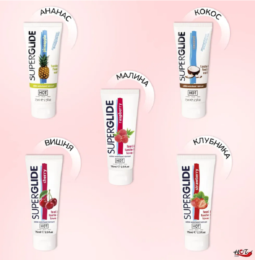 Съедобный лубрикант Superglide клубника 75 мл