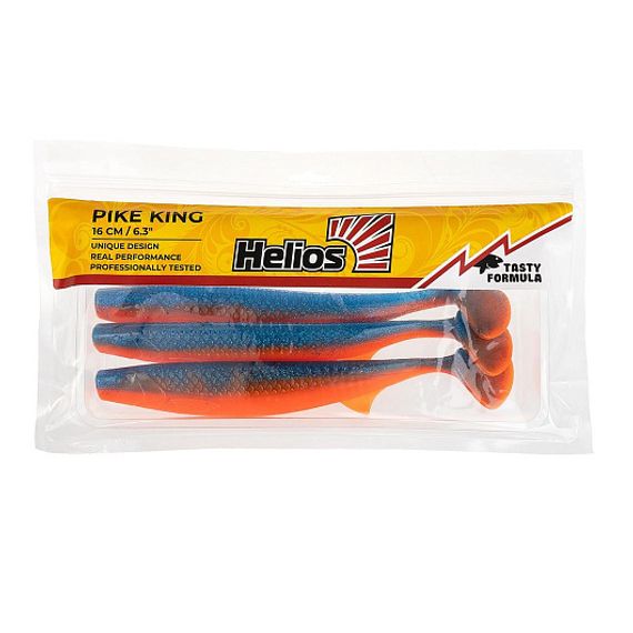 Виброхвост Pike King 6.3&#39;/16 см Star Blue &amp; Orange 3шт (HS-37-044) Helios