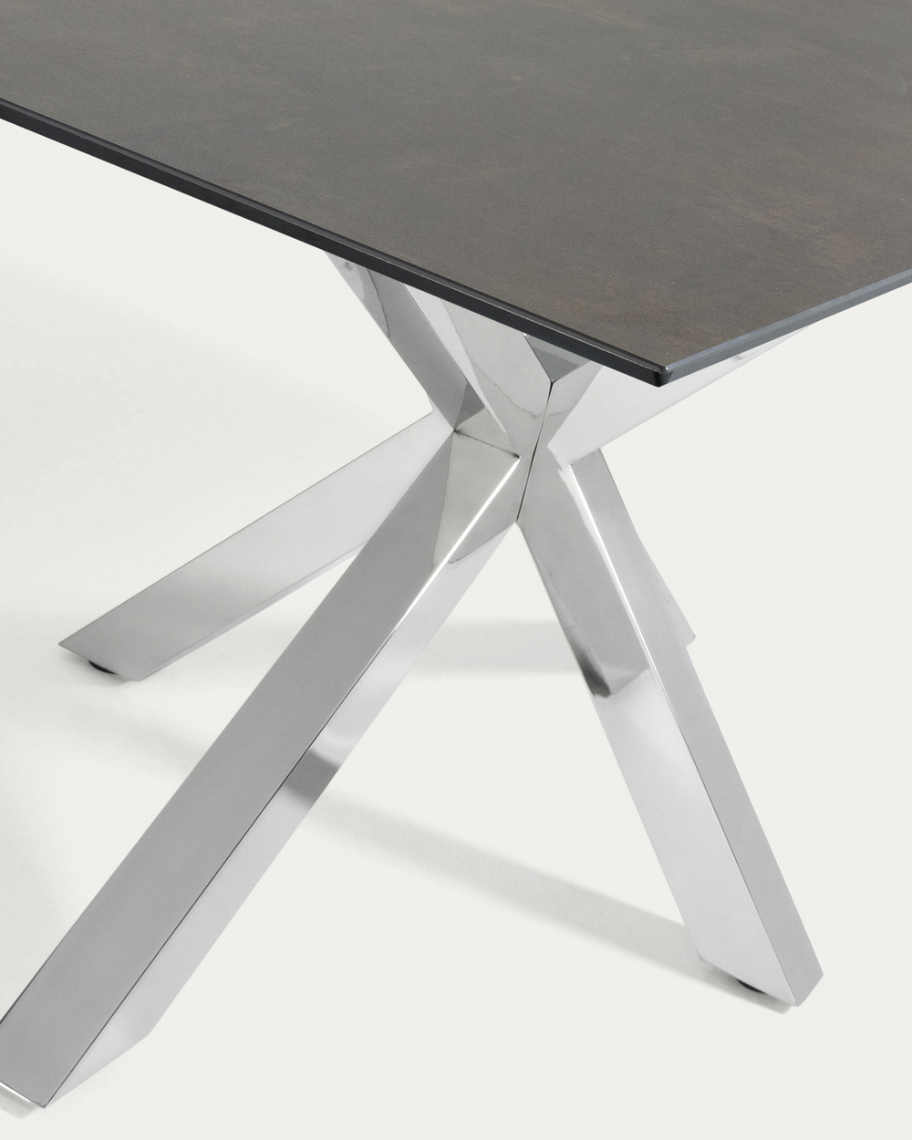 Arya Cтол обеденный 180x100 нержавеющая сталь с керамической столешницей Iron Moss