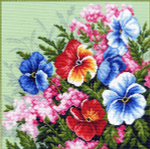 "Анютины глазки"-1215 канва с рисунком