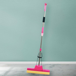 Швабра с двойным отжимом автоматическая с насадкой ПВА 28см, телескопический черенок, нерж.сталь